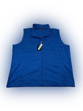 NWT Devon & Jones Newbury Melange Fleece Vest Blue 4XL Big & Tall